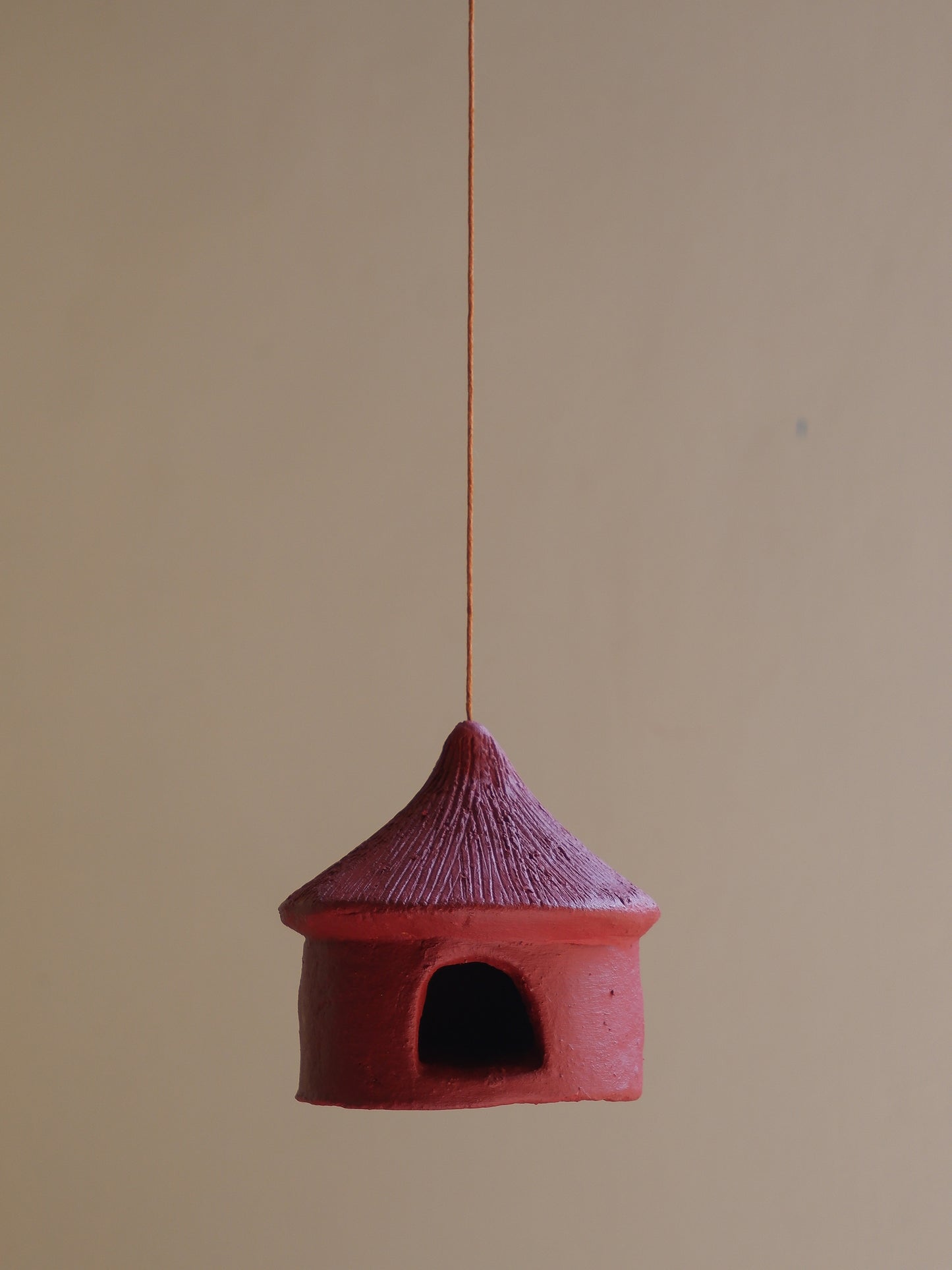 Handmade Terracotta Hut- Maroon