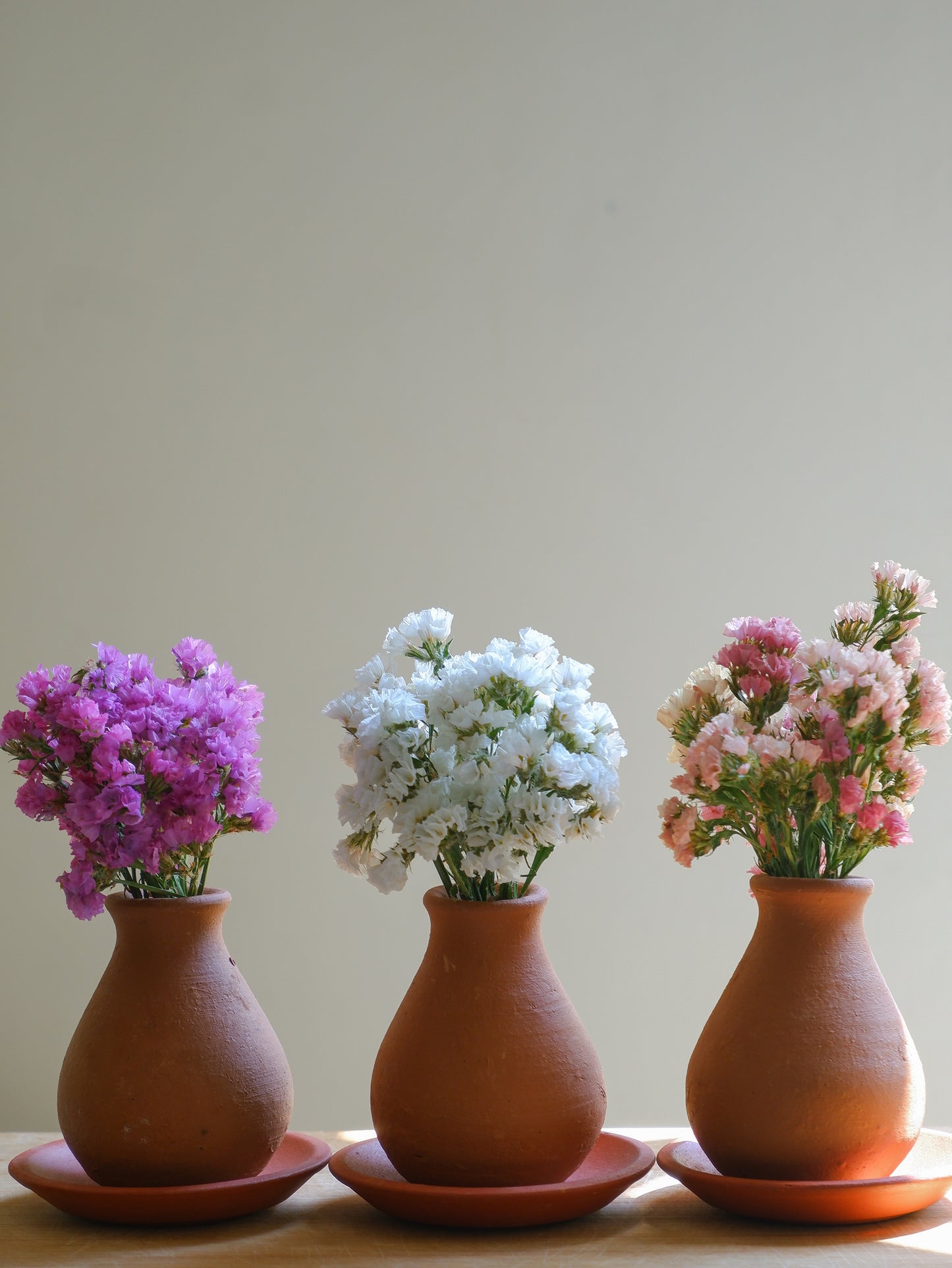 Tiny Terracotta Bud Vases- Set of 3