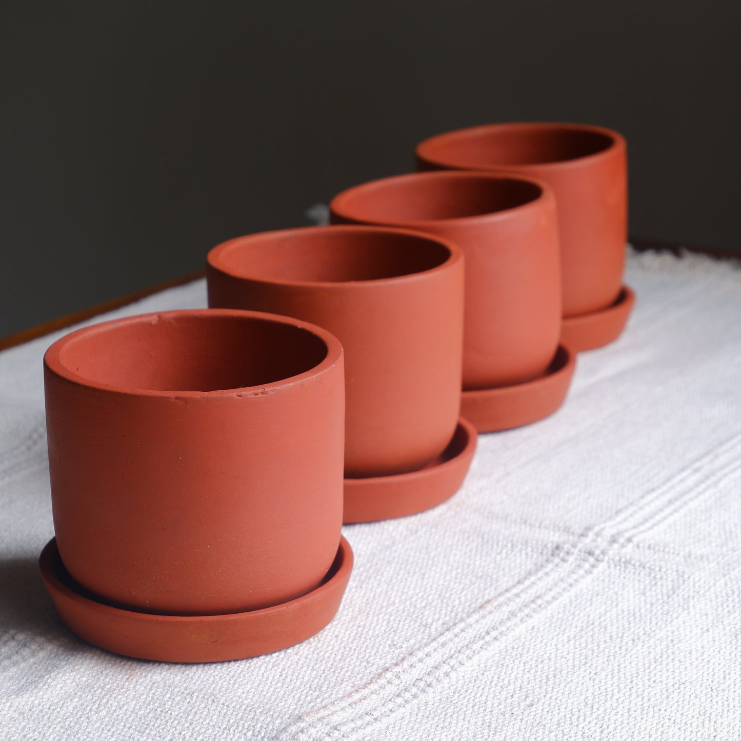 Almond Terracotta Planter 4.5"- set of 4