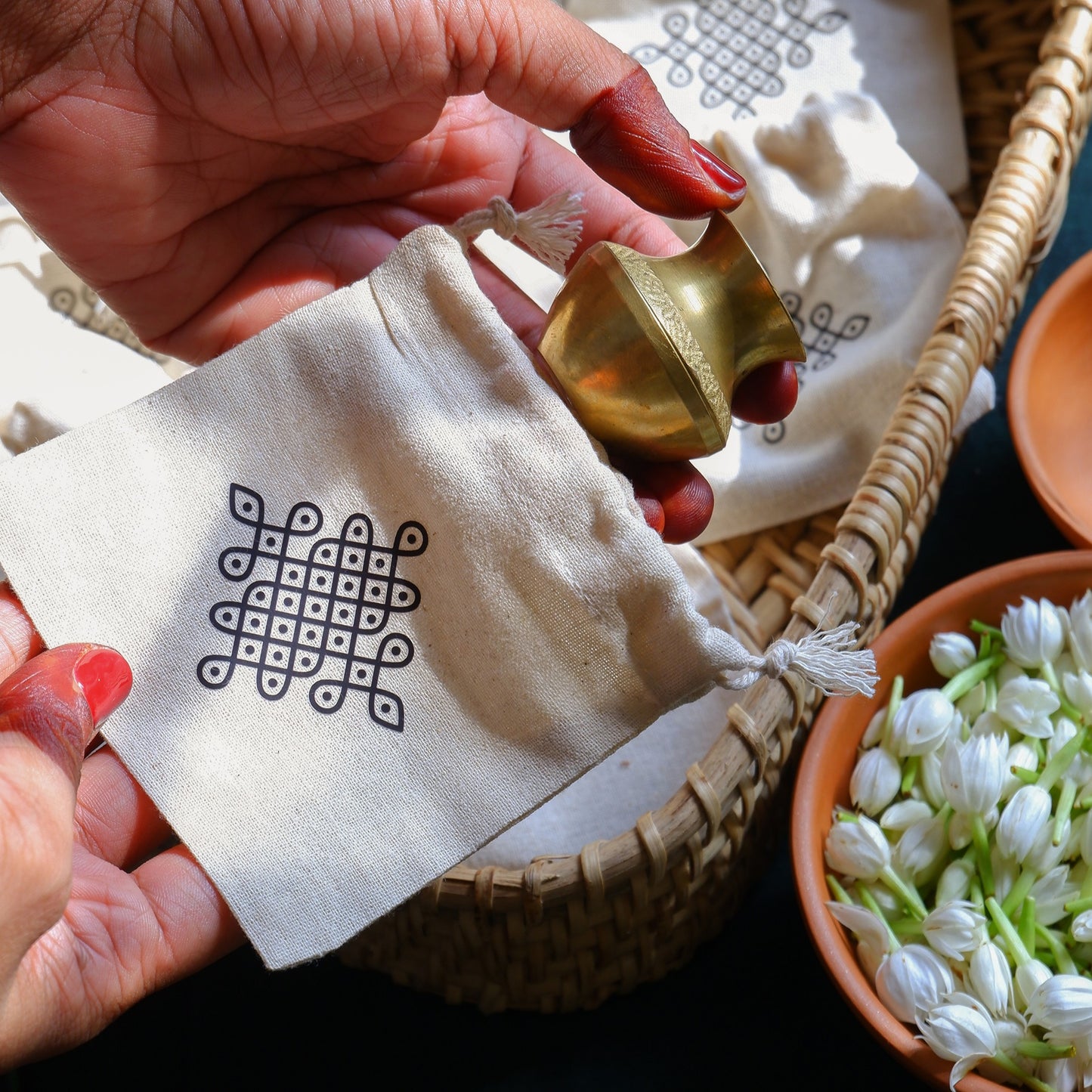 Kolam Cotton Pouches- Return Gifts