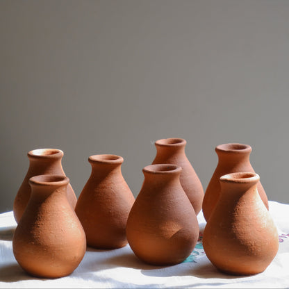 Tiny Terracotta Bud Vases- Set of 3