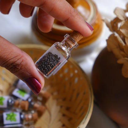 1 gram Italian Basil seeds in glass bottles eco friendly return gifts