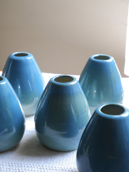 Aqua Conical Ceramic Vase- Seconds Sale