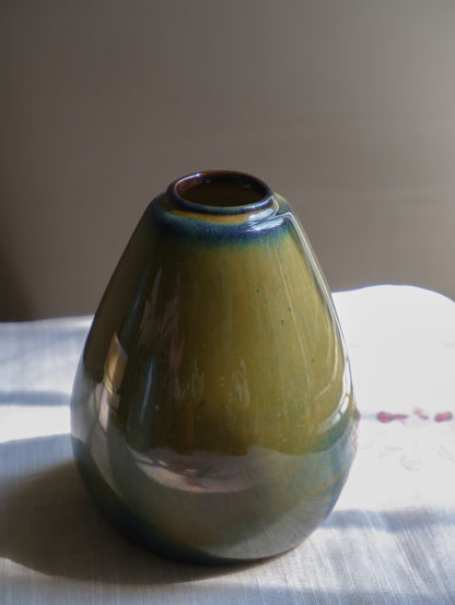 Olive Conical Ceramic Vase