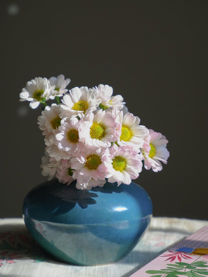 Aqua Mini Ceramic Vase