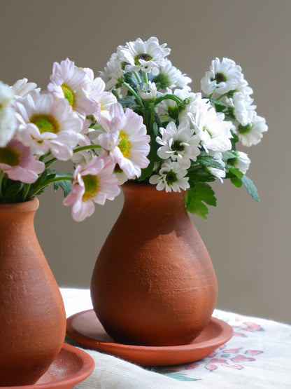 Tiny Terracotta Bud Vases- Set of 3