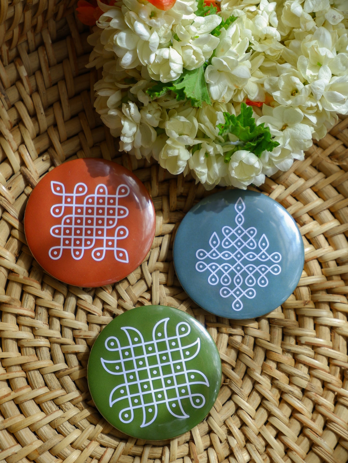 Kolam Fridge Magnets- Set of 3