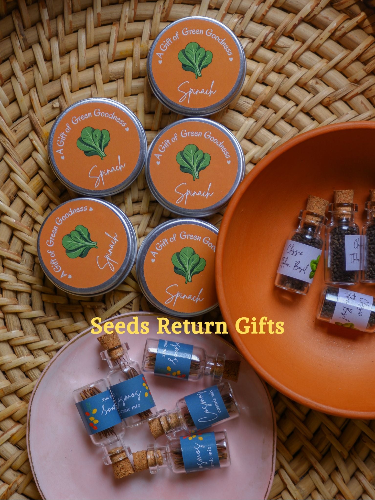 Seed tins seed vials sustainable return gifts India