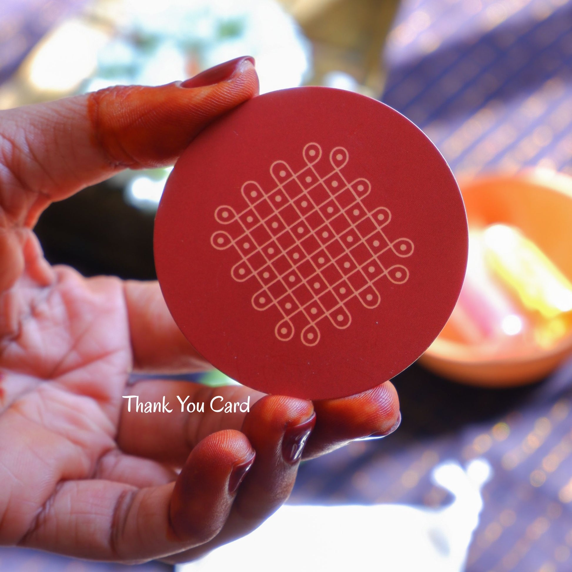 Kolam thank you card for wedding return gifts