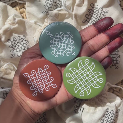 Kolam Fridge Magnets- Set of 3